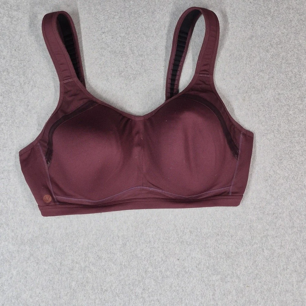LIVI Women Bra 42DDD Burgundy T Shirt Underwired Wide Strap Lightly Lined